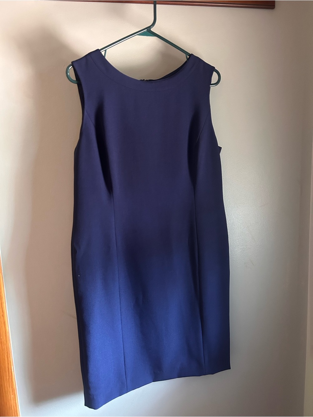 Kasper Navy Sleeveless Midi Sheath Dress